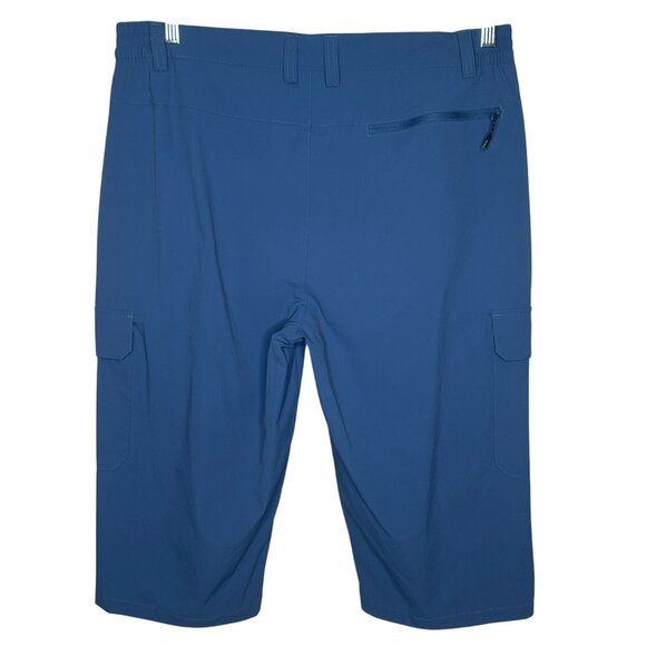 Mens Outdoor Cargo Shorts 36 Blue Quick-Dry Nylon-Spandex Stretch 2XL - Picture 2 of 10